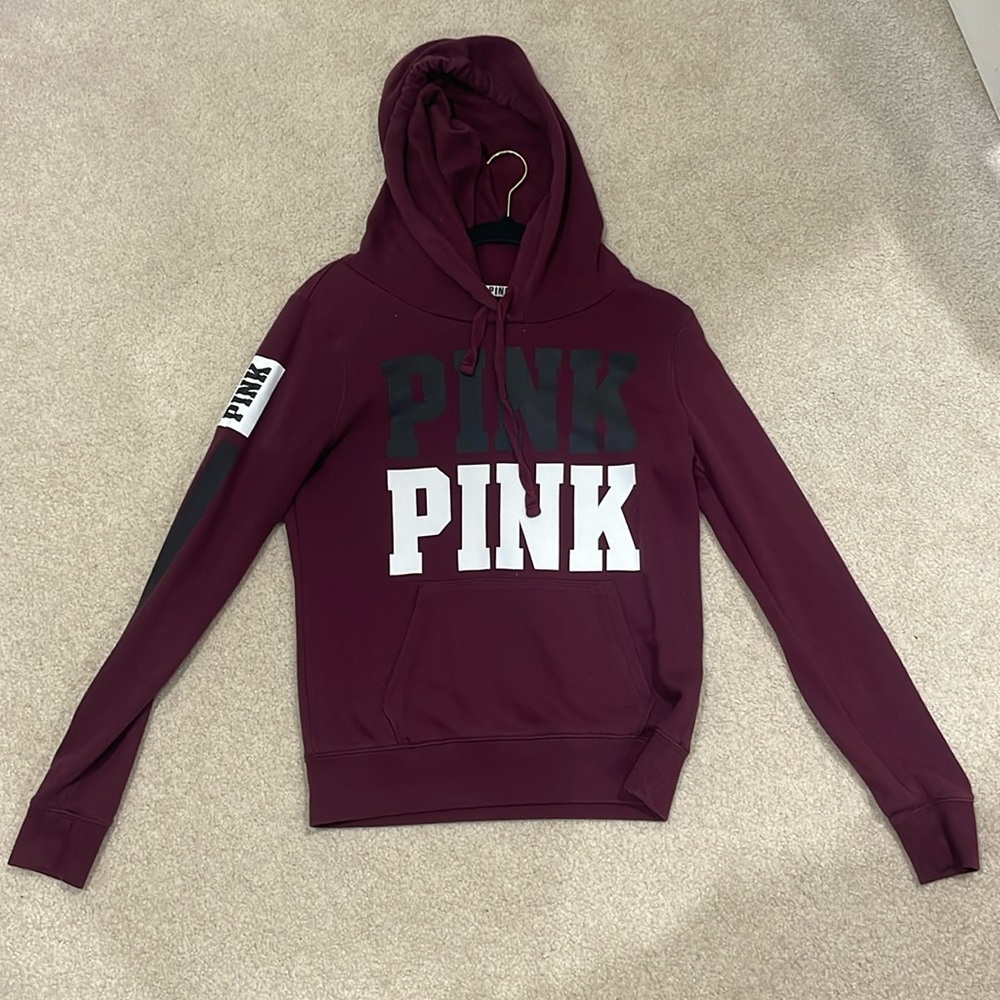 VS Pink Burgundy Hoodie Size S